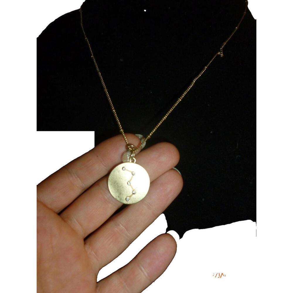 Vintage Ann‎ Taylor Loft Necklace Gold Tone Constellation Rhinestone 16” Pendant